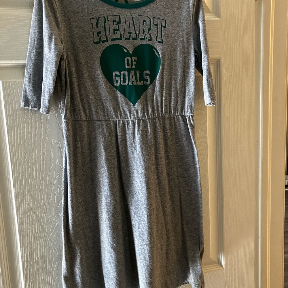 Gray Kids Dress with Heart Design